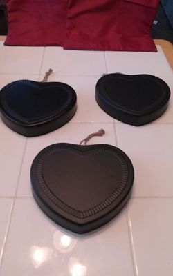 METAL HEART DECOR SET 3