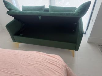 Green Velvet Couch w/ Storage