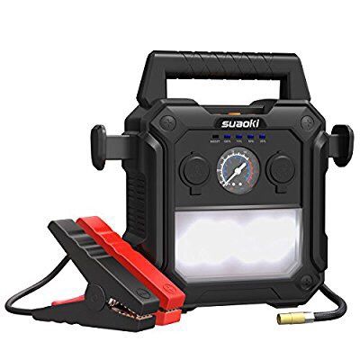 SUAOKI U29 2000A Peak Portable Car Jump Starter (up to 10.0L Gas or 8.0L Diesel Engines) 4-In-1 Battery Booster 150 PSI Air Compressor Power Pack wit