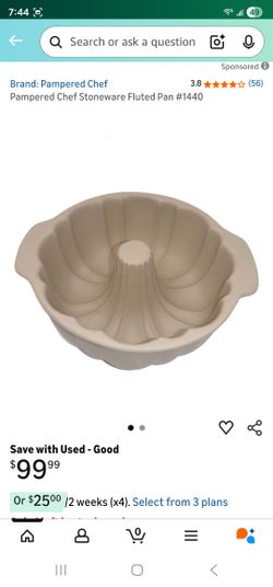Pampered Chef Stoneware Fluted Pan #1440