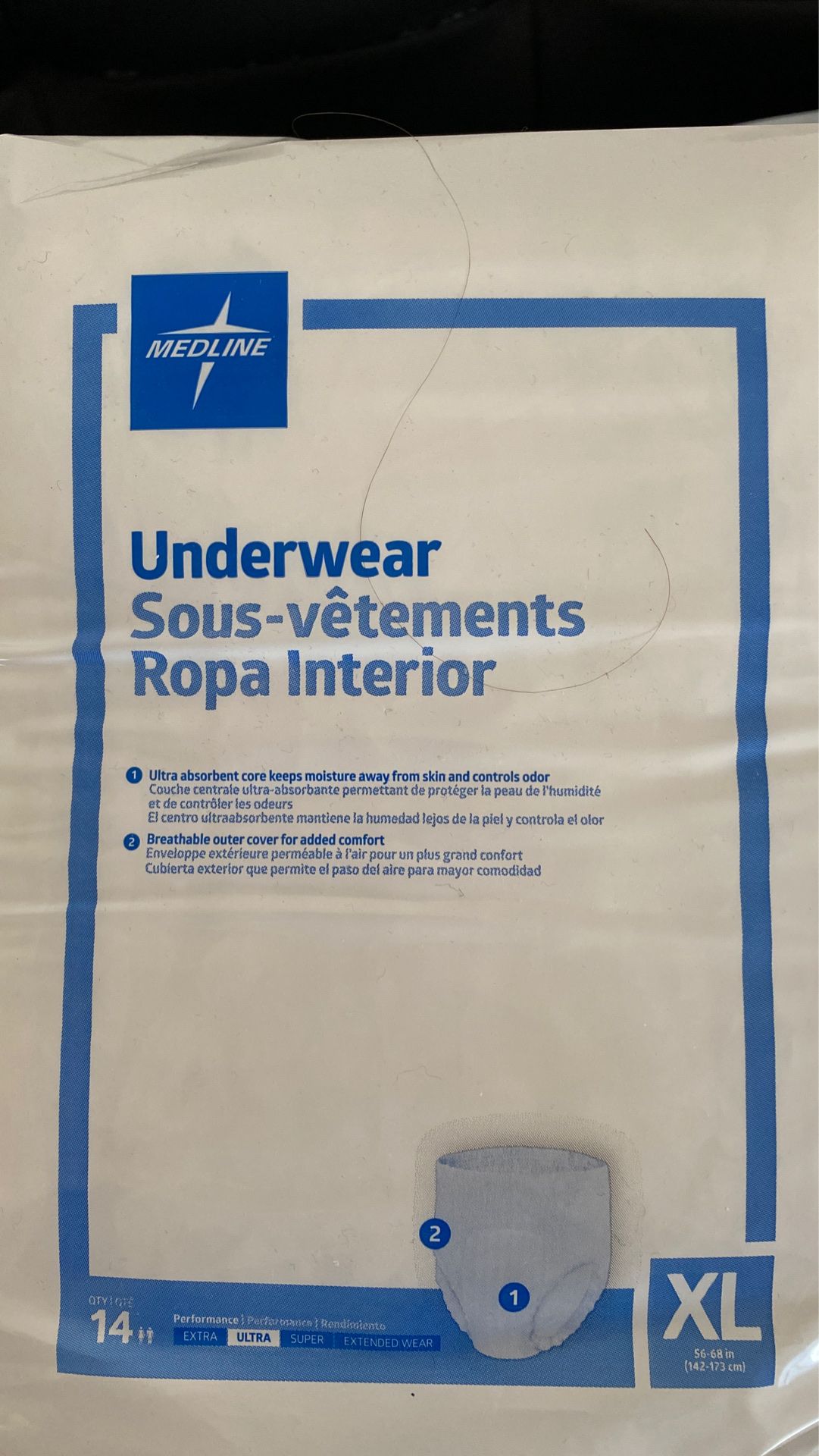 medline size xl underwear diapers