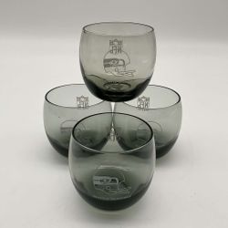 Vintage Seahawks Smoked Glass Roly-Poly Glass Cups