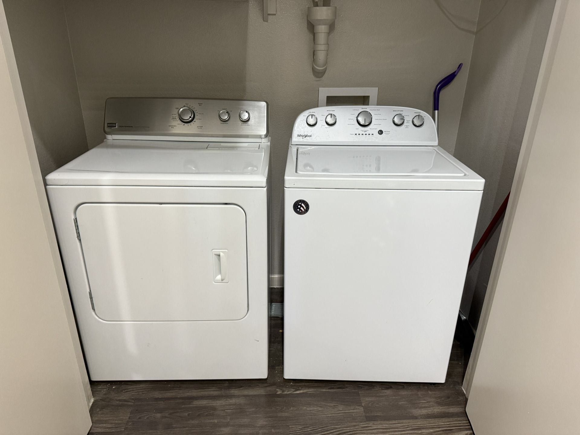 💥 Washer & Dryer Set – Whirlpool WTW4816FW + Maytag MEDC400BW – Excellent Condition! 💥
