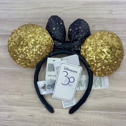 Disney Parks Disneyland Paris 30th Anniversary Tinker Bell Gold Sequin Ears NEW
