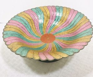 Painted India Brass Compote