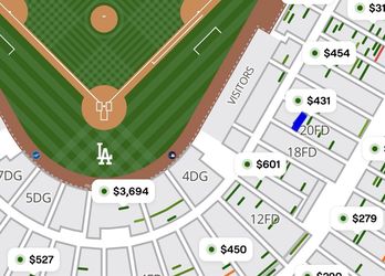 DODGER GAME 1 FEILD SEATS