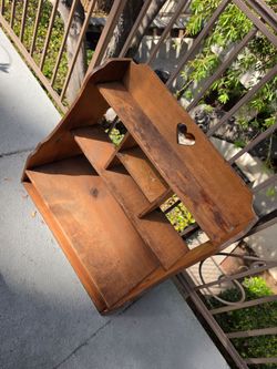 Vintage Rustic Wooden Desk Letter Organizer
