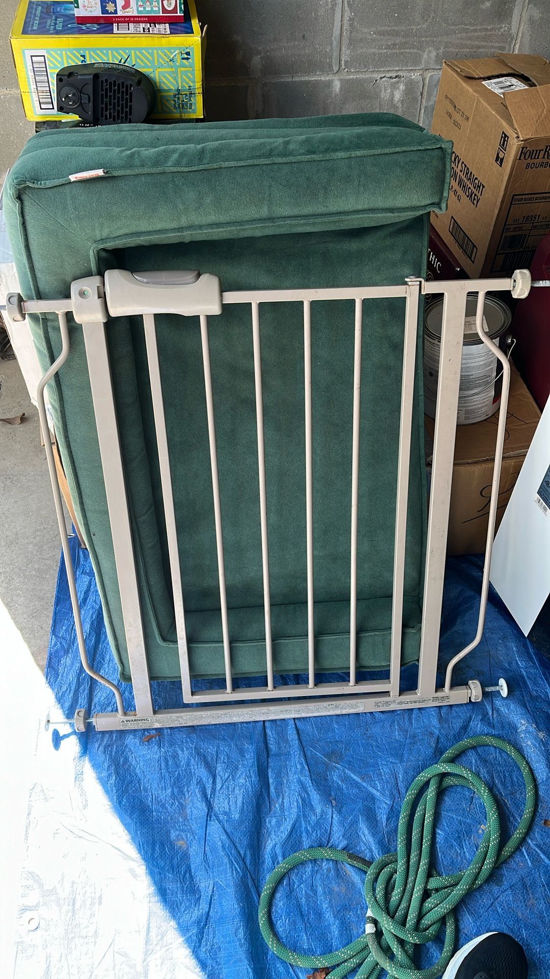 Dog Bed And Metal Dog Gate