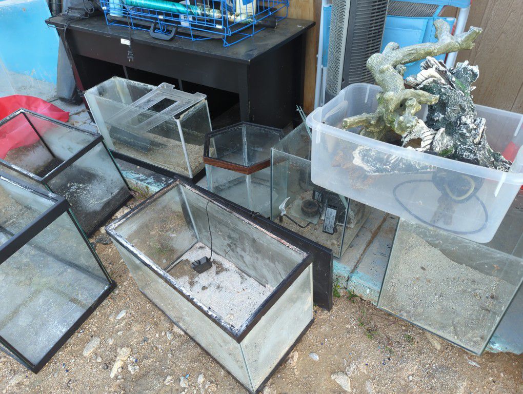 Various Glass Fish Tank Aquariums And Accessories