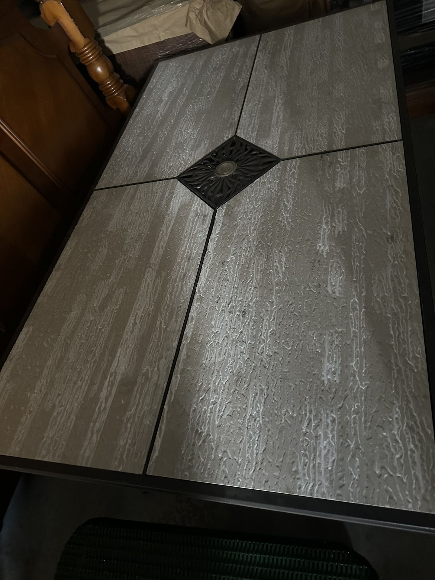 Patio Stone Top Table With 4 Chairs