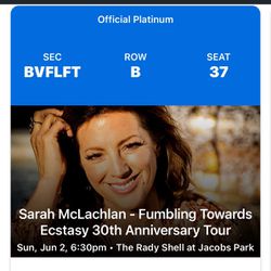 Sarah McLachlin - Rady’s Shell June 2