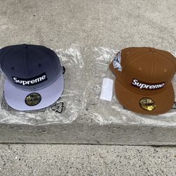 Supreme New Era Brown Grey Fitted Hat 7 5/8 