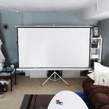 (New) $60 Tripod Stand 100” Projector Screen 16:9 Ratio 87x49” View Area