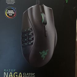 Razer Naga Classic Edition Wired Optical MMO Gaming Mouse, 12-Buttons, Chroma RGB, Black