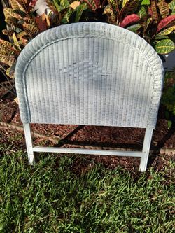 White Wicker Twin Headboard