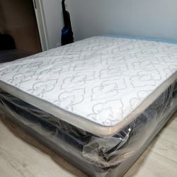 NEW QUEEN PILLOW-TOP MATTRESS AND BOX SPRING - 2PC