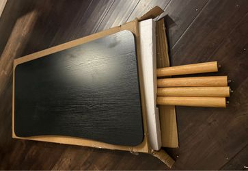 SRIAA Modern Black Wooden Computer Table, 40" L x 20" W x 30" H inches Durable and Stylish Desk for Home Office/Bedroom/Study