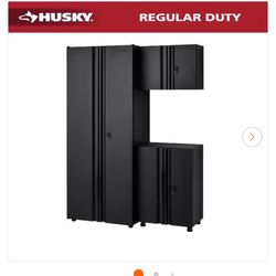 New In Box Husky 3-Piece Regular Duty Welded Steel Garage Storage System in Black