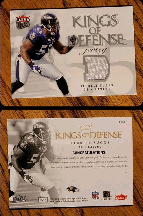 Terrell Suggs - 2006 Fleer Ultra Kings of Defense Jerseys #KDTS Baltimore Ravens