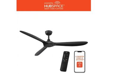 Tager 60 in. Smart Indoor/Outdoor Matte White Ceiling Fan with Remote Powered by Hubspace NEW