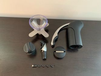 Wine Aerator, Cork-Releasing Bottle Opener with Extra Spiral, Foil Cutter & Bottle Stoppers
