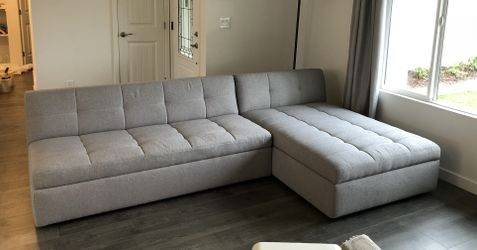 West Elm Plateau 2-Piece Storage Chaise Sectional Sofa