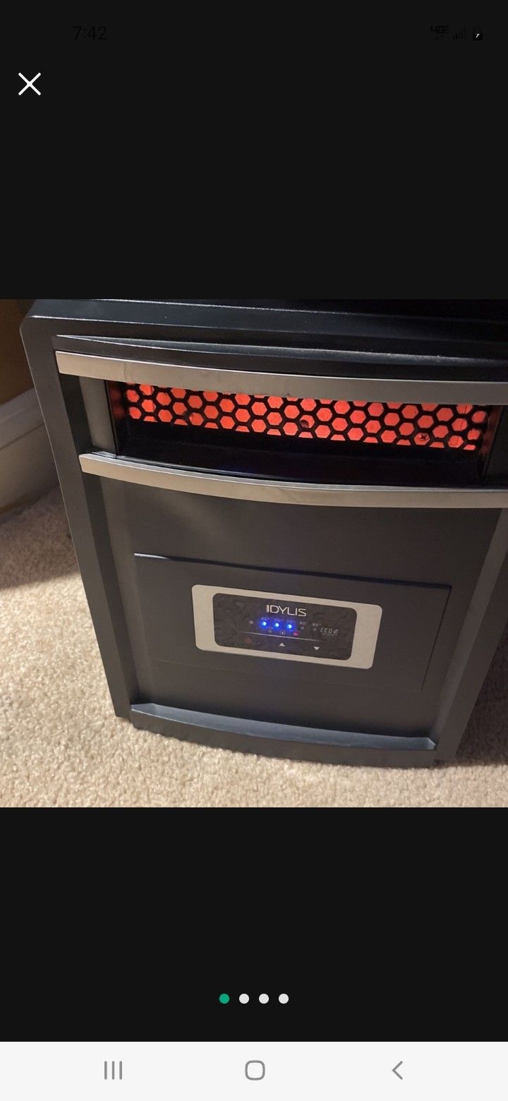 Idylis 5,118-BTU Infrared Cabinet Electric Space Heater with Thermostat and Energy Saving Setting