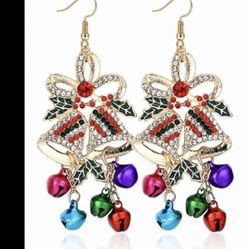 Christmas Bells With Dangling Ornaments Earrings