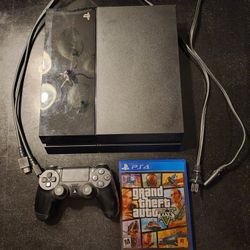 PS4 Console, CUH-1001A, 500G, Cords, 1 Sony Dualshock PS4 Controller, 1 Game, Excellent Condition 