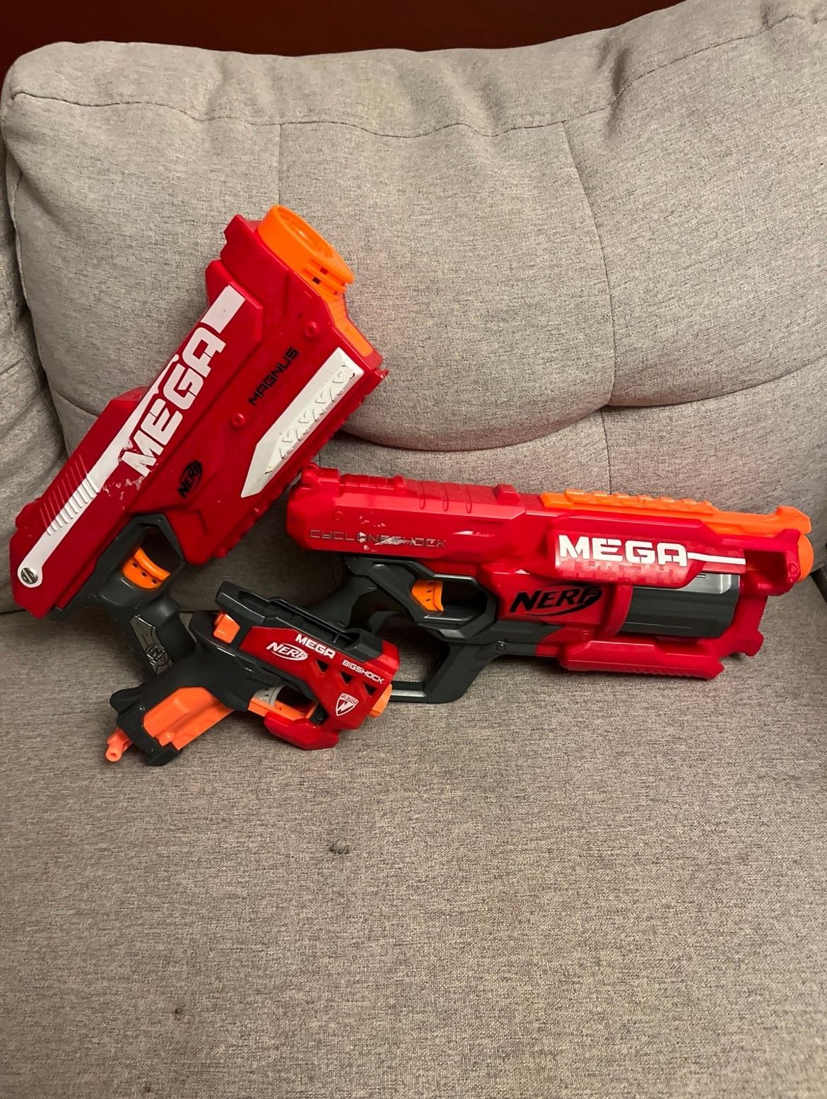 Nerf MEGA lot Mega Cycloneshock, Mega Magnus, Mega Bigshock