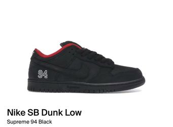 Nike SB Dunk Low Supreme 94 Black