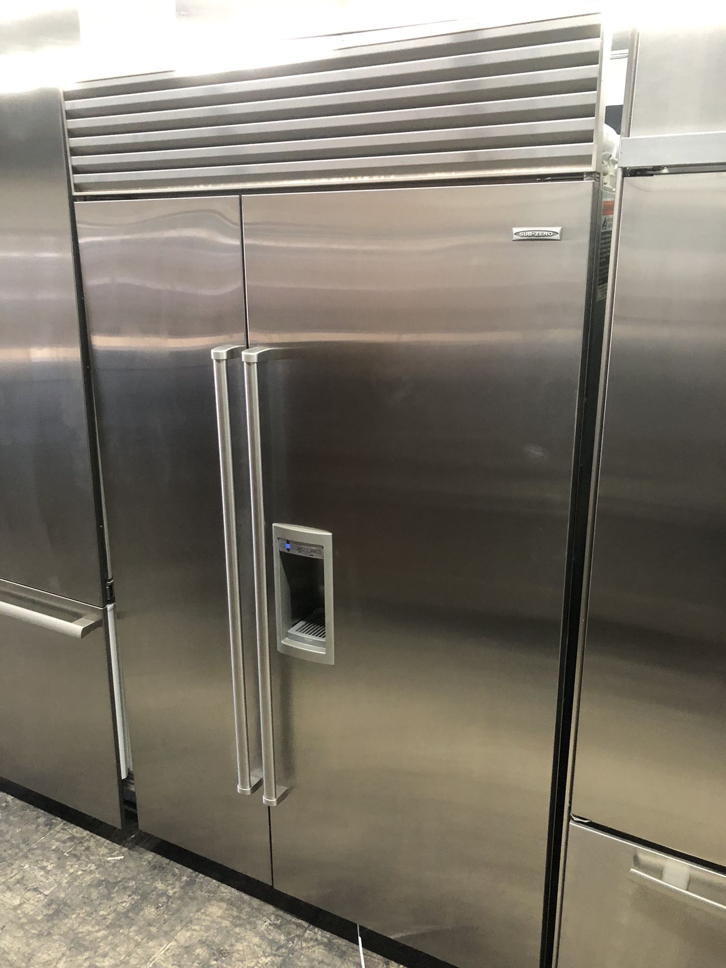 Sub Zero 48” Stainless Steel Built In Side By Side Refrigerator