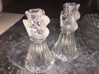 Vintage Glass candle holders & dishes