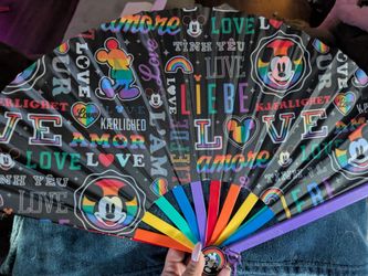 Brand new large Disney pride folding hand fan