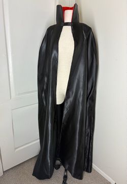 Black Satin Vampire Cape with Red Lining