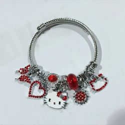 Charm Bracelet Red Cat Hello Kitty
