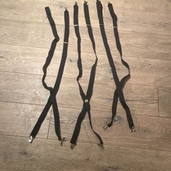 Black Suspenders - 3 Pairs - NEW! 