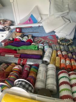 Wreath supplies. Misc. ribbon craft items