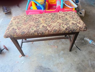 Piano and wood bench