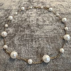 New Vintage Fashion Pearl Golden Chain Collar Necklace Jewelry