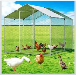 6.6 FT x 9.8 FT x 6.6 FT Metal Poultry Chicken Duck Rabbit Coop Cage