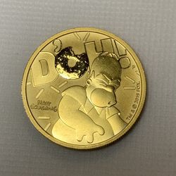 SCARCE $100 1Oz Fine 9999 Gold Tuvalu Homer Simpson British Commonwealth Coin ~ LOW MINTAGE