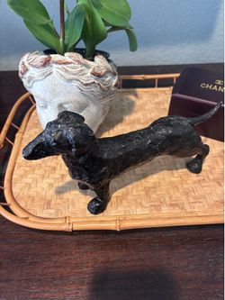 Textured Metal Dachshund Figurine – 9.5" long