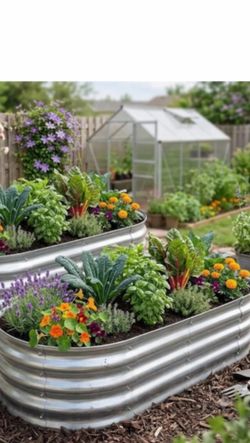 4x2x1ft Galvanized Raised Garden Bed, Durable Metal Vegetable Planter Box Kit, Oval Raised Planters, Outdoor Planting Racks,