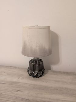 Geometric Table Lamp with Drum Shade