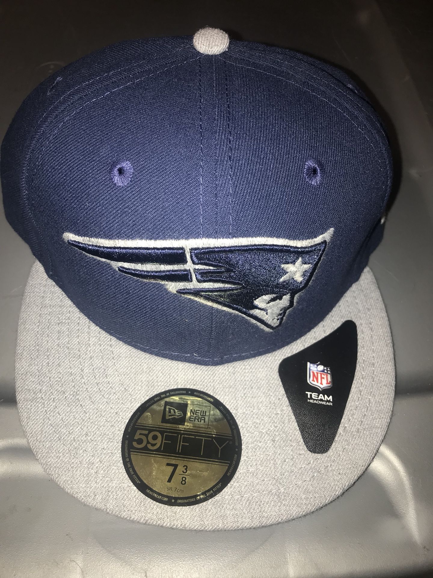 New England patriots 59 fifty 7 3/8 fitted hat NWT