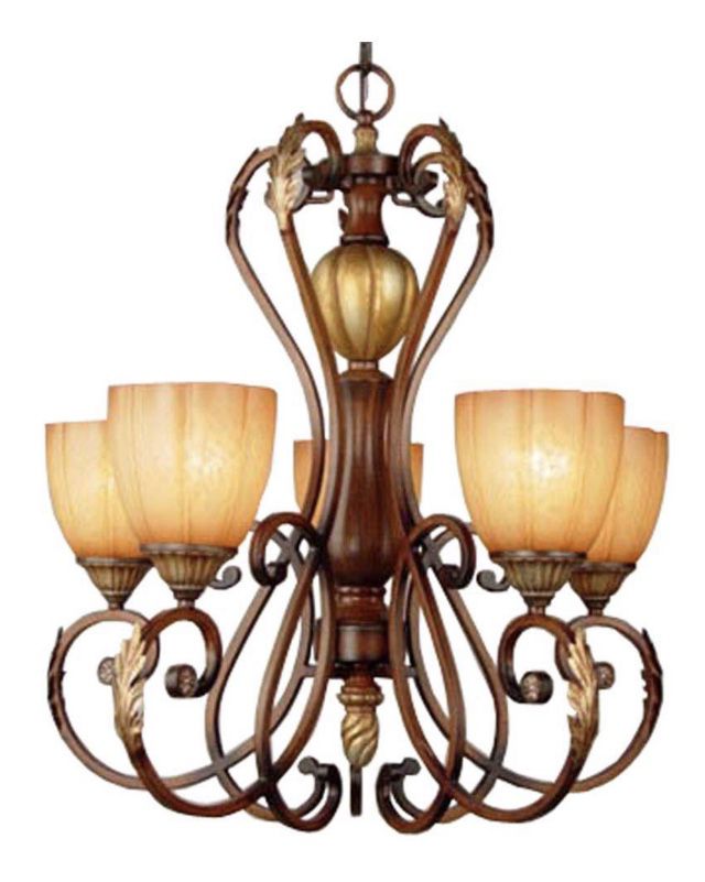 5-light Chandelier w/Champagne Glass Shades
