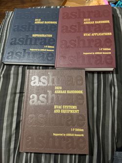2018-2020 ASHRAE Handbooks Refrigeration, HVAC Application, HVAC Systems & Equip