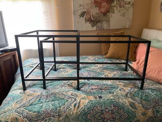 IKEA 2 piece metal wood and glass  coffee table , staking table  Great condition  Pick up in Wellington