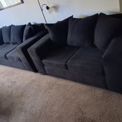 Two Black Couches 